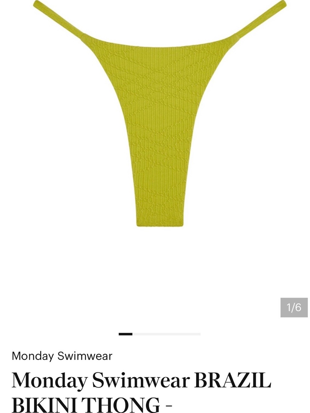 Monday Swimwear chartreuse Brazil Thong
